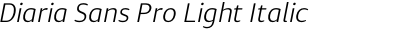 Diaria Sans Pro Light Italic